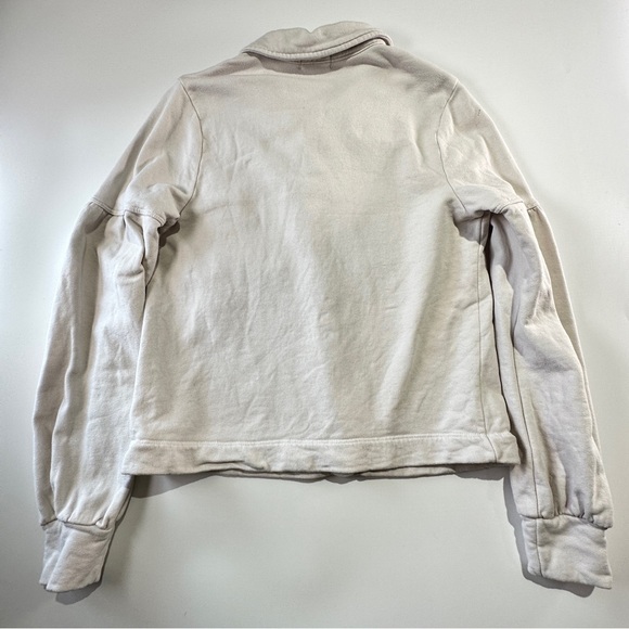 t.la french terry puff sleeve button front cream small - Picture 9 of 13